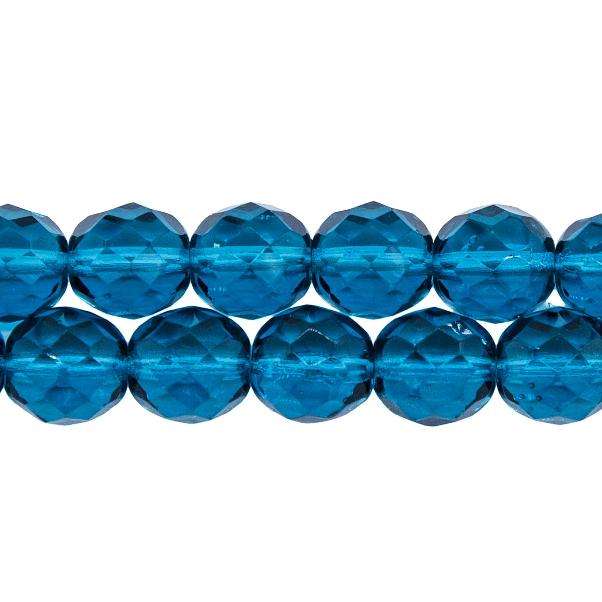10FC266: CZ FACET RD TRANS DK MED Aqua 10mm-150PC