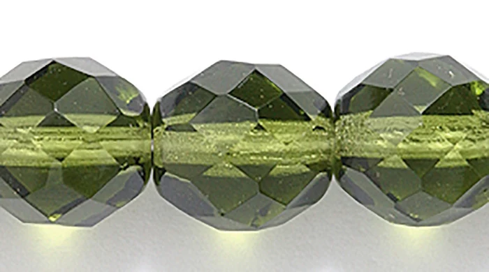 10FC283-1: CZ FACET RD Olive 10mm 150 Pieces