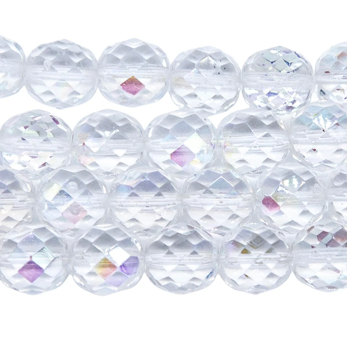 10FC512: Cz Faceted Round Crystal AB 10mm 150PC