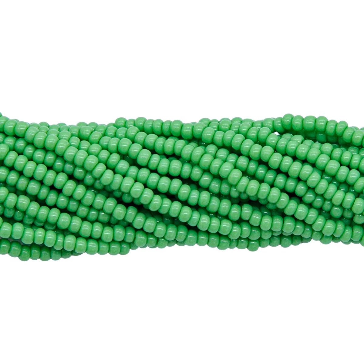 10SB183R: CZ Seed Bead Opaque Medium Green 10/0-1HK