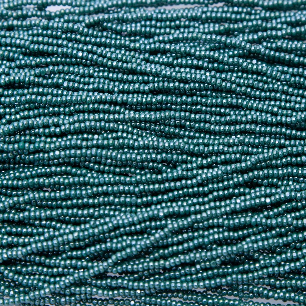 11SB386-C: CZ Seed Bead True Cut Sfinx Dark Green 11/0 - 6HK