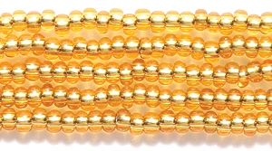 11SB454-RH: Czech Seed Bead Silver Lined Gold Round Hole 11/0 - 6 Hanks