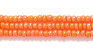 11SB534R: CZ Seed Bead Medium  Orange AB 11/0-1HK
