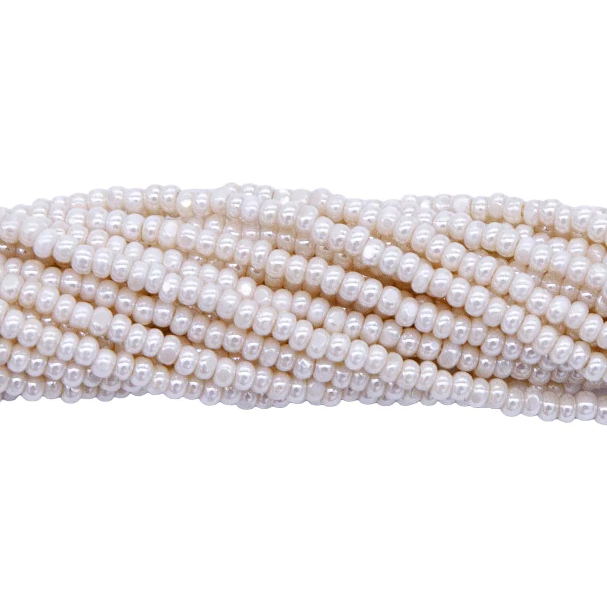 11SB652-C: CZ Seed Bead True Cut Pearl Egg Shell 11/0 6HK