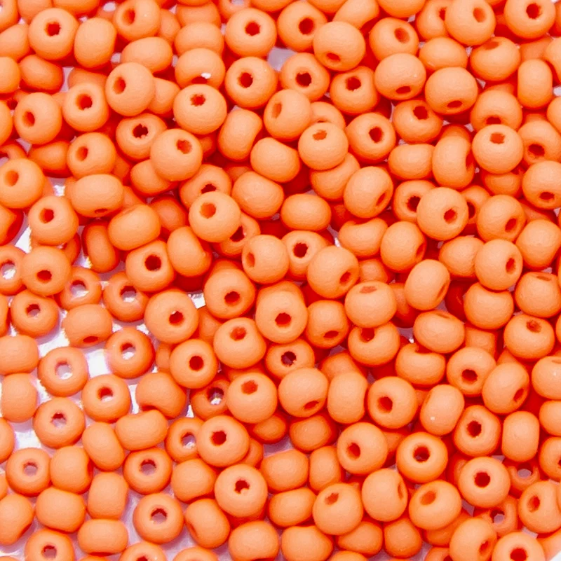 11SB935-PLMR: CZ Seed Bead Permalux Orange Matte 11/0 - 25GM