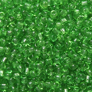 11SV283-4Q: Vintage Venetian Transparent Yellow Green #4 SQ Hole 11/0 -