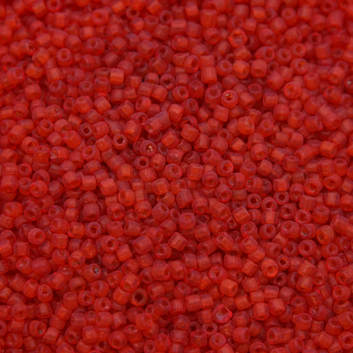12SV236-7UR: Vin Venetian Seed Bead Trans Red Orange Unfinished SQ-HOLE 12/0-50GMs - Image 2