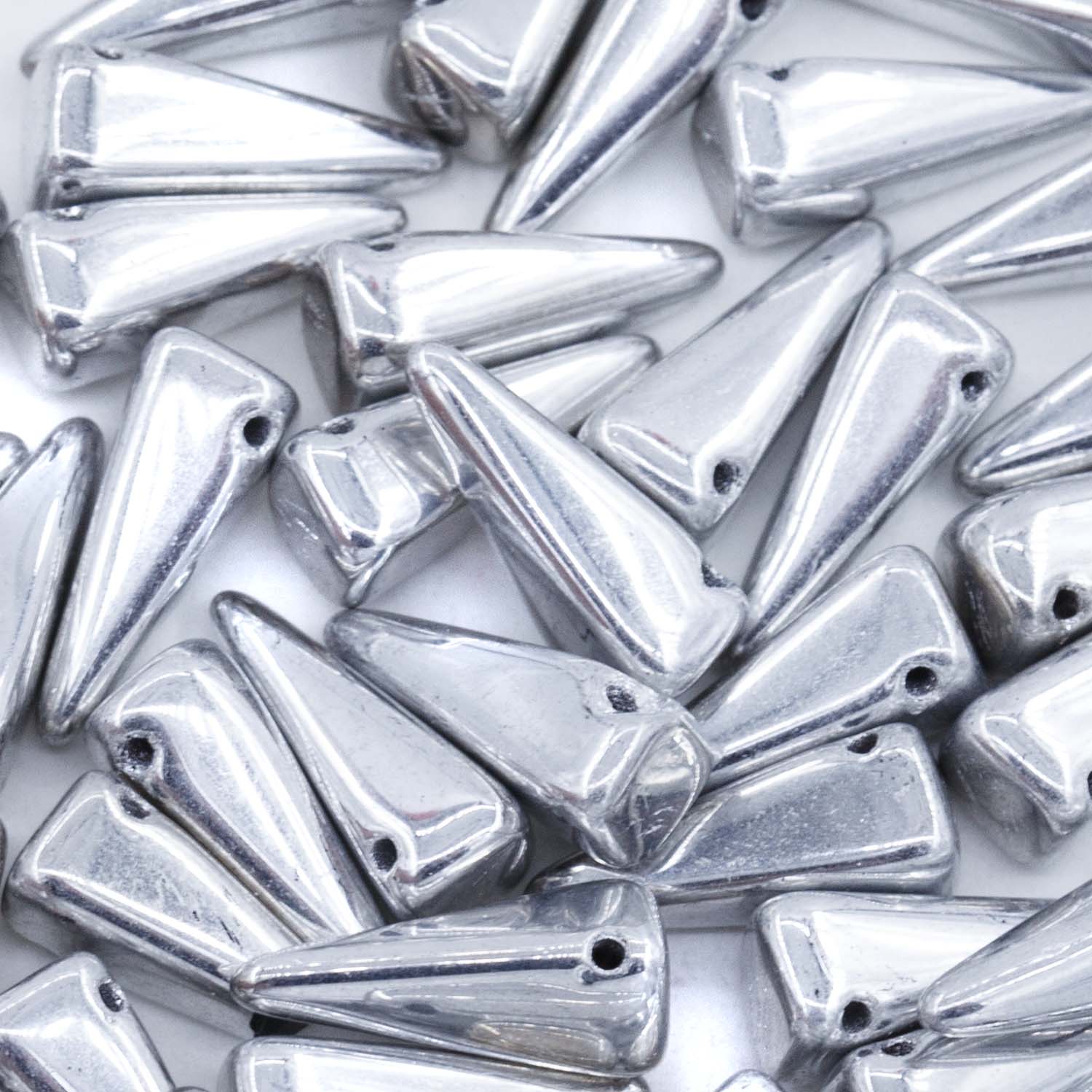 13DP815-F: CZ Villa Drop Full Coated Silver 6x13mm 100 PC