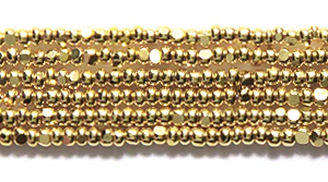 13SB853-5CR: CZ Seed Bead Charlotte 24 Karat Gold Plate 13/0 6 STR-1HK 6-7GMs