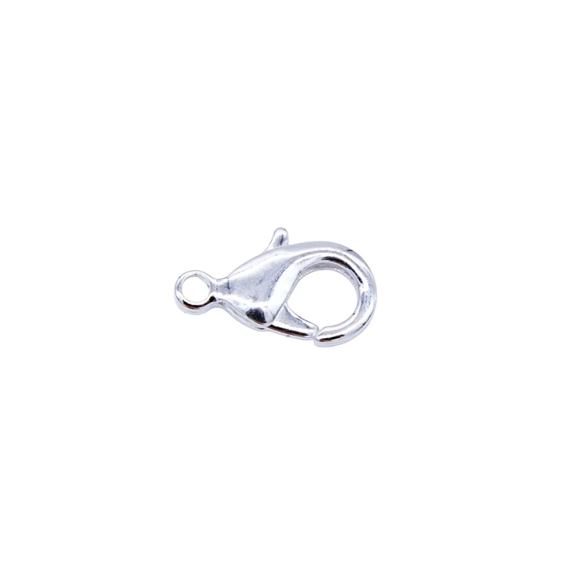 15FI142-S: USA Made Brass Lobster Clasp Silver Finish 8x15mm 5Pc