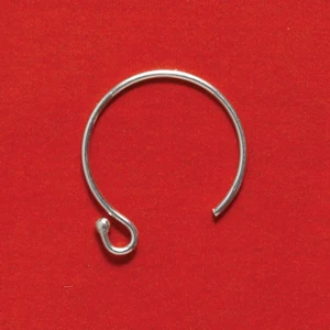 15SS54: Earwire Circle Ball End Sterling 22GA 13mm - 1PR