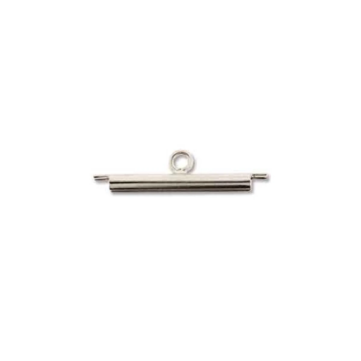 20FI83-S: Miyuki Slide End Tube 20mm Silver Plated- 2ppk
