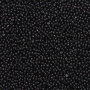 22SV109R: Vintage Venetian Seed Bead OP BLACK 22/0 25GM