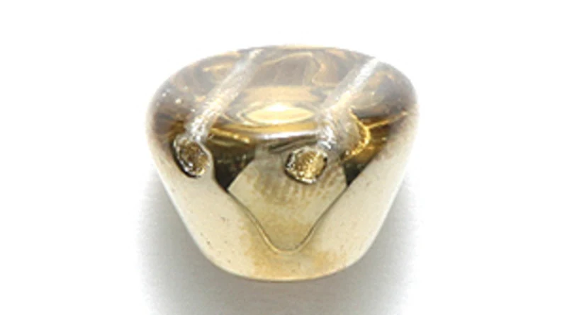 25DP212-51R: CZ Gum Drop 2HOLE CRY Gold Amber 10x12mm-6PC