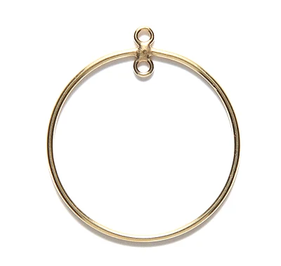 25FI600-GF: Chandelier 25mm Round In&out Ring GoldFill 1PC
