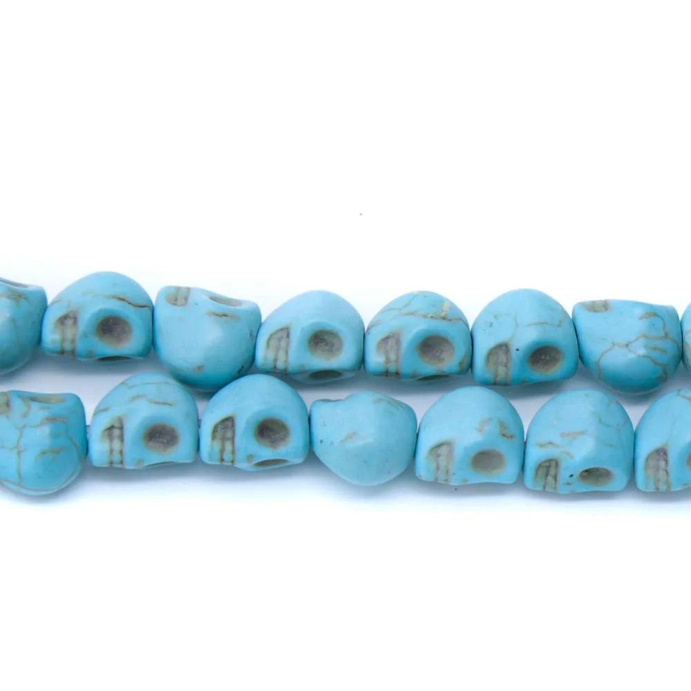 2ST50-B: Skull Magnesite Turquoise Blue 8x10mm