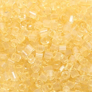 2SV6251-1R: Vintage Venetian Bugle Transparent Golden Rod #1 Square Hole 2mm 50 Gram Bag