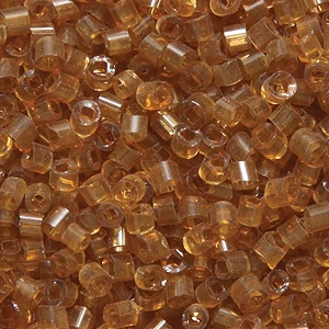 2SV6254-1R: Vintage Venetian Bugle Transparent Raw Sienna #1 Square Hole 2mm 50 Gram Bag