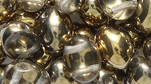 32CA212-51: CZ Candy Oval Two Hole Golden Crystal 6x8mm 320PC
