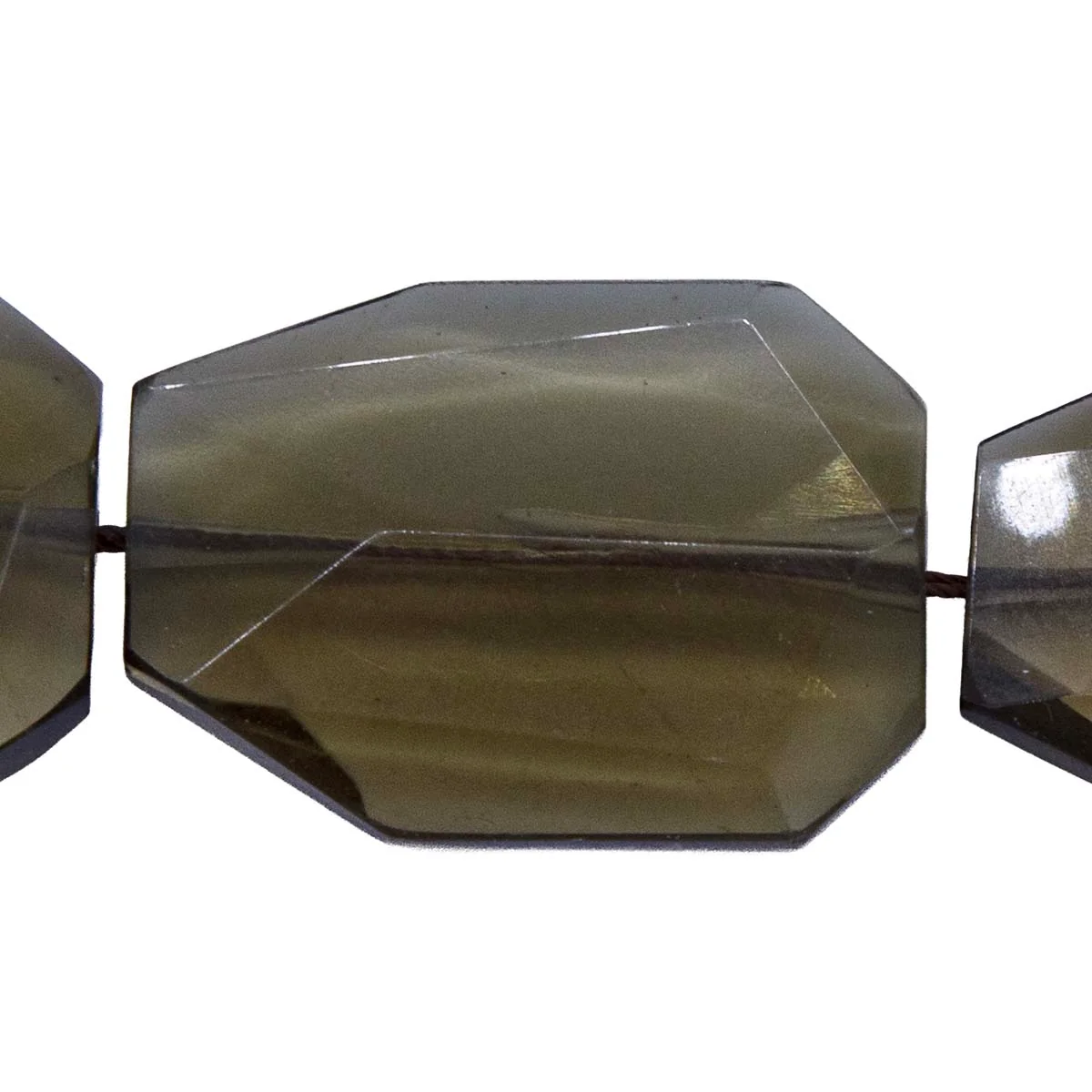 38CG209: 28x38mm Glass Black Faceted Rectangle 1 Strand