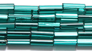 3BB487: CZ Bugle Silver Lined Emerald #3 5HK