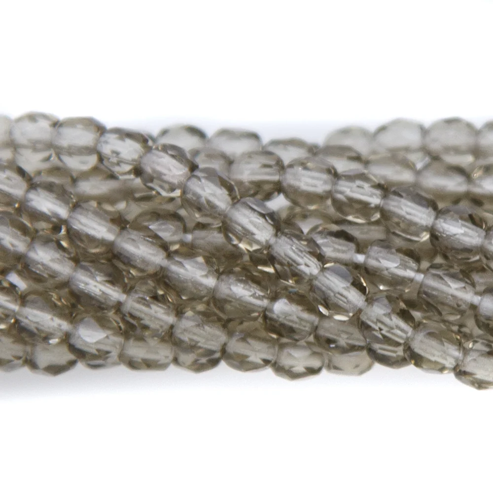 3FC204: CZ FACET RD TRANS LT Grey 3mm-600PC - Image 2