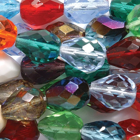46FC999-JR: CZ Faceted Drop Mix 10x13mm-20PC