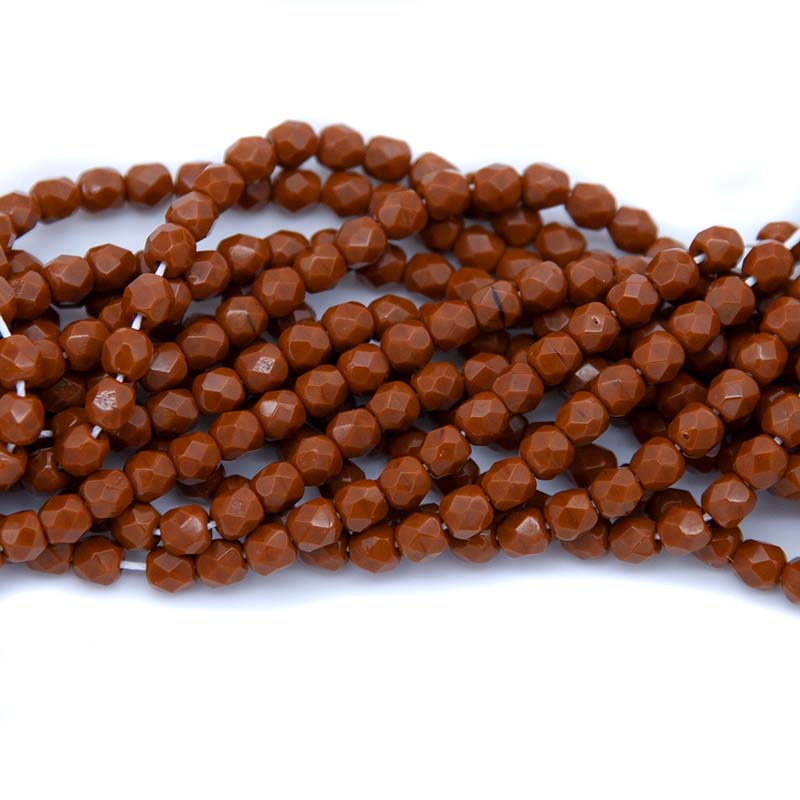 4FC152: CZ FACET RD Opaque Brown 4MM-600PC