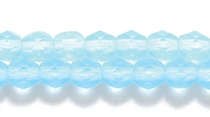 4FC263-DMR: CZ FACET RD Trans LT MED Aqua Matte 4mm-100PC