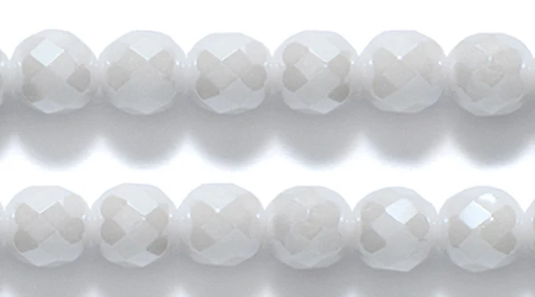 4FC312-WA: Cz Faceted Round Alabaster Wedding Luster 4MM-600PC