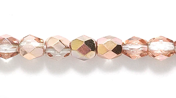 4FC854: CZ FACET RD Crystal Half Golden Copper 4mm-600PC