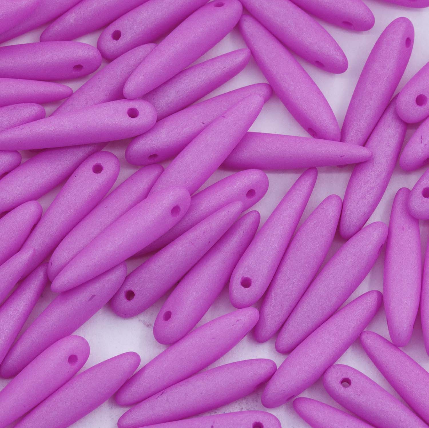 91DP698-M: Preciosa Ornela 5x16mm White Alabaster Orchid Silk Matt Thorn Beads