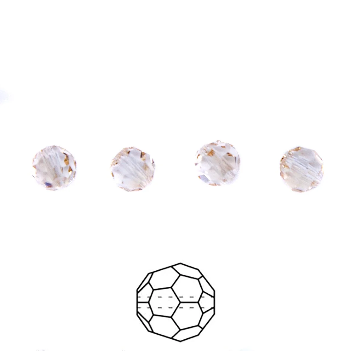 6CC051: Preciosa Crystal Round Honey 6mm-72PC