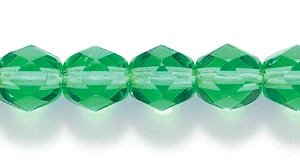 6FC284: CZ FACET RD Christmas Green 6MM 300PC