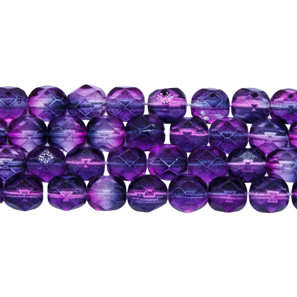 6FC5299-PC: CZ FACET RD 2 Tone Fuchsia/Amethyst 6mm-300PC