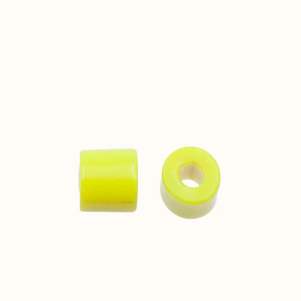 6IN126: India Tile Bead Yellow 6mm - 50GM - Image 2