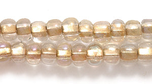 6SB4512: CZ Seed Bead Brass Lined Crystal AB 6/0 36STR