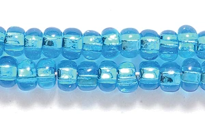 6SB466R: CZ Seed Bead SIL-Line Dark Aqua 6/0-6STR