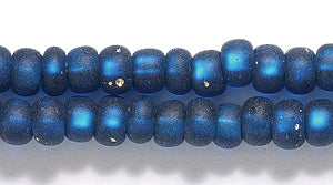 6SB469-M: CZ Seed Bead Silver Lined Montana Blue Matte 6/0 36STR