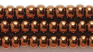 6SB556-C: CZ Seed Bead Antique Copper On Black 6/0 36STR