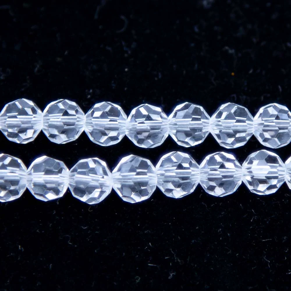 8CG212: 8mm Glass Faceted Round Beads 15.5"