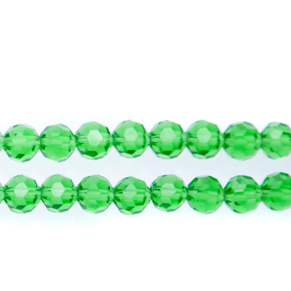 8CG286: 8mm Emerald Glass Faceted Round