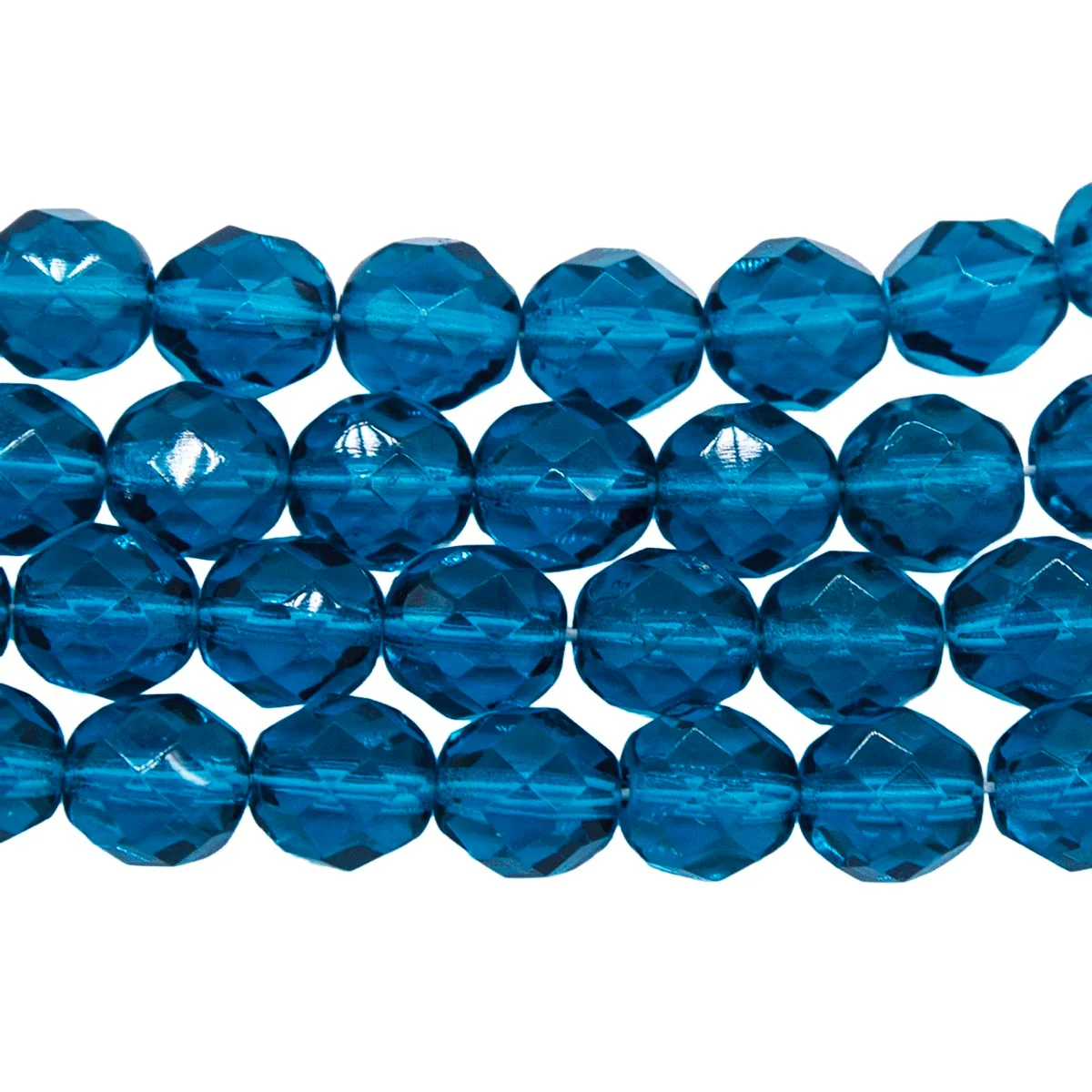 8FC266: CZ FACET RD TRANS MED DK Aqua 8mm 150PC