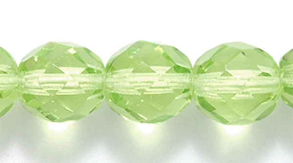 8FC281-1: CZ Faceted RD Pale Peridot 8mm-150PC