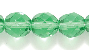 8FC284: CZ FACET RD TRANS Christmas Green 8mm-150PC