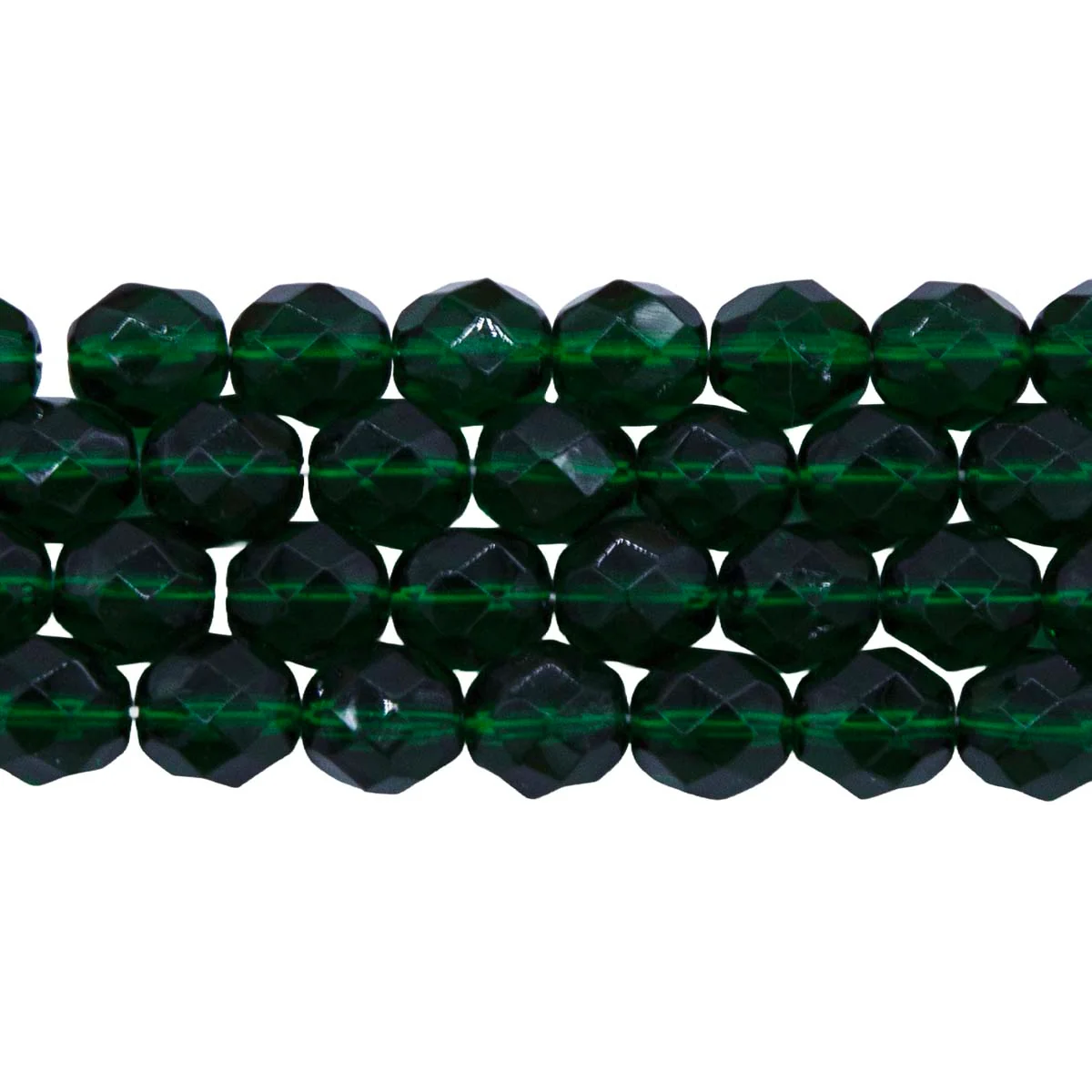 8FC284-D: CZ FACET RD TRANS DK Christmas Green 8mm 150PC