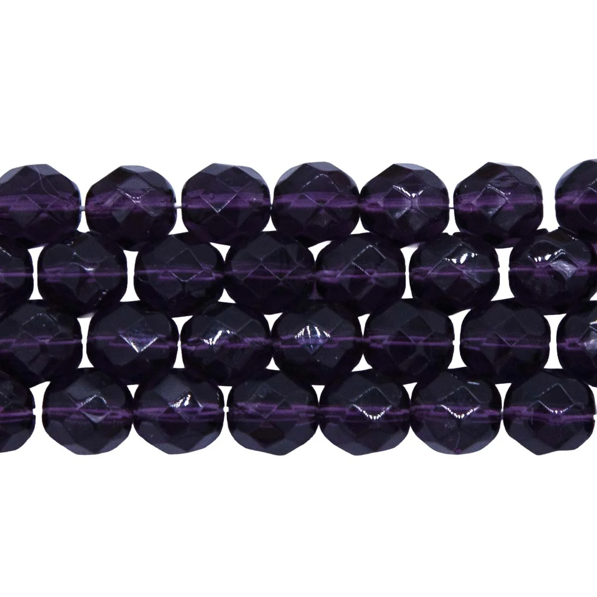 8FC299-5R: CZ FACET RD Trans DK Plum 8mm 25PPK
