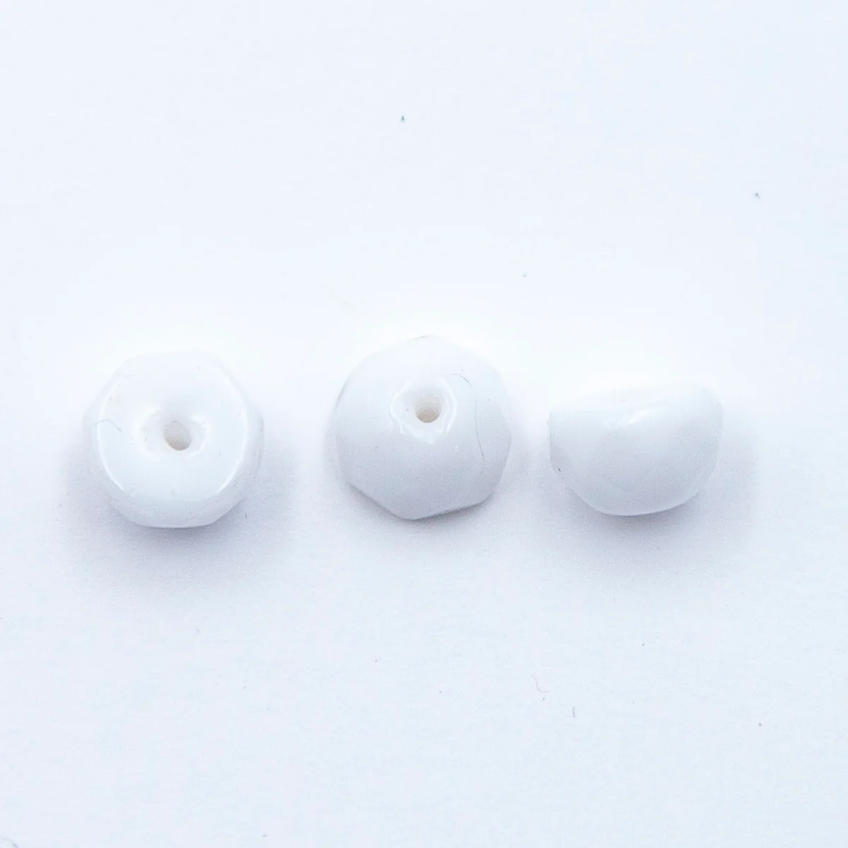 8HL112: CZ White FC Hill Bead 8mm 25 Pc Bag