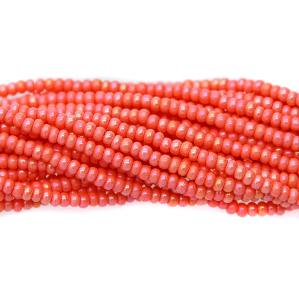 8SB6536: CZ Seed Bead Sol Gel Coral AB 8/0 3HK
