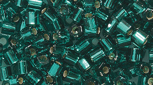 8SD486-HC: Seed Bead Silver Lined Emerald Hex Cut 8/0 8c-917 - - 250 Gram Bags